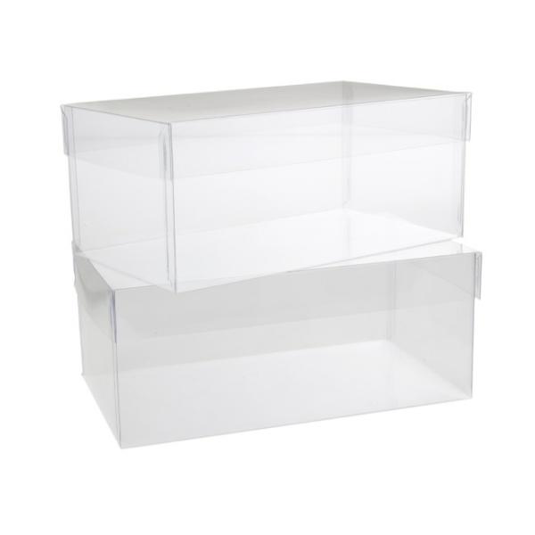 Acetate & Acrylic Bomboniere Boxes |  Cello Acetate Pvc Corsage Box (10x18x8cmH) Rctang Pk 2 Clear Acetate & Acrylic Bomboniere Boxes Acetate & Acrylic Bomboniere Boxes