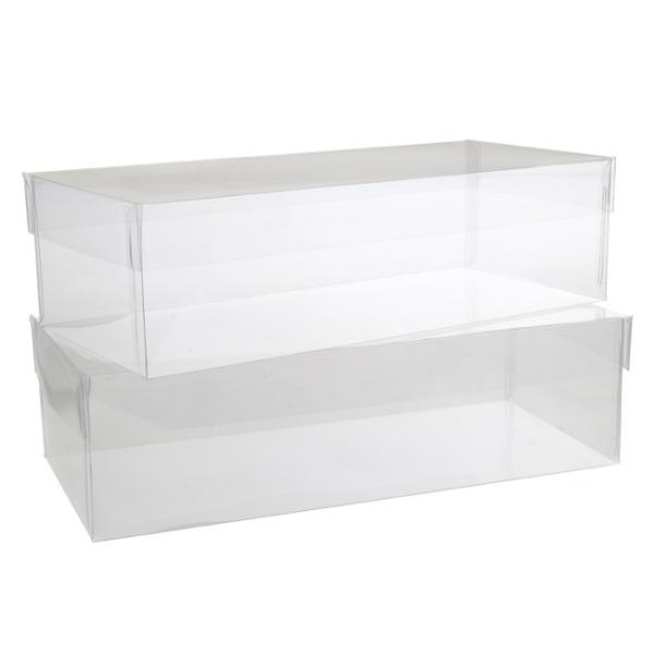 Acetate & Acrylic Bomboniere Boxes |  Cello Acetate Pvc Corsage Box (11x23x7cmH) Rctang 2 Pk Clear Acetate & Acrylic Bomboniere Boxes Acetate & Acrylic Bomboniere Boxes