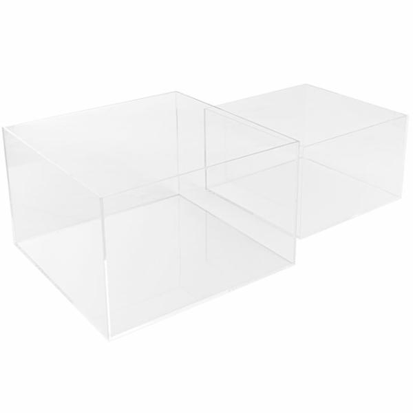 Acrylic & Pvc Display Gift Box |  Acrylic Hamper And Gift Box Square Clear Set 2 (30x18Hcm) Acrylic & Pvc Display Gift Box Acrylic & Pvc Display Gift Box