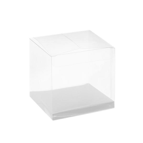 Acrylic & Pvc Display Gift Box |  Cupcake Box Clear With Base 25mic White (80x80x80mm) Pack 10 Acrylic & Pvc Display Gift Box Acrylic & Pvc Display Gift Box