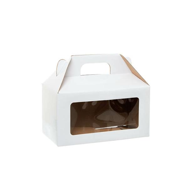 Acrylic & Pvc Display Gift Box |  Gable Box With Window Flat Pack Large White(24x13x13Hcm) Acrylic & Pvc Display Gift Box Acrylic & Pvc Display Gift Box