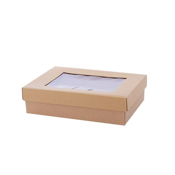 Acrylic & Pvc Display Gift Box |  Gourmet Grazing Gift Box Window Sml Brown Kraft (33x23x9cmH) Acrylic & Pvc Display Gift Box Acrylic & Pvc Display Gift Box