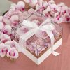 Acrylic & Pvc Display Gift Box |  Luxe Gift Box Acrylic Lid And Ribbon WhiteGold (20x20x13Hcm) Acrylic & Pvc Display Gift Box Acrylic & Pvc Display Gift Box