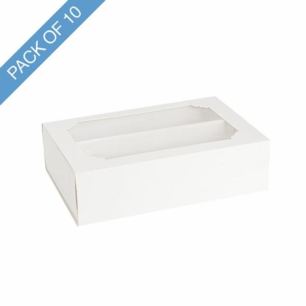 Acrylic & Pvc Display Gift Box |  Macaron Sliding Window Box 12 White Pack 10 (185x125x50Hmm) Gift Boxes Acrylic & Pvc Display Gift Box