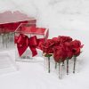 Acrylic Rose Head Boxes |  Acrylic 6 Rose Head Display Box With Lid (14x14x15cmH) Acrylic Rose Head Boxes