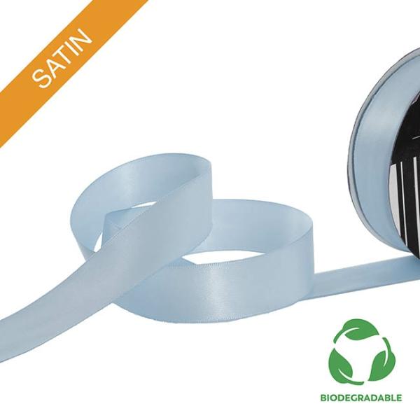 Biodegradable Ribbon |  Ribbon Bio-Poly Blend Deluxe Satin Baby Blue (25mmx25m) Biodegradable Ribbon Biodegradable Ribbon