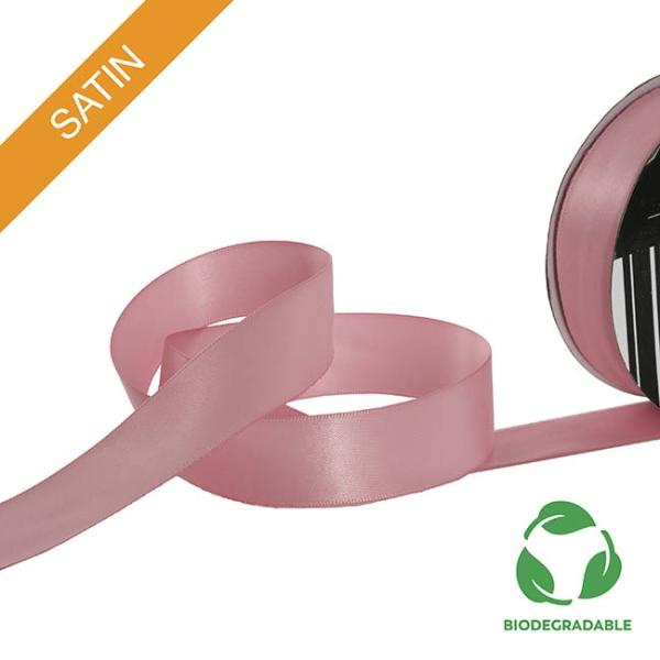 Biodegradable Ribbon |  Ribbon Bio-Poly Blend Deluxe Satin Dusty Pink (25mmx25m) Biodegradable Ribbon Biodegradable Ribbon