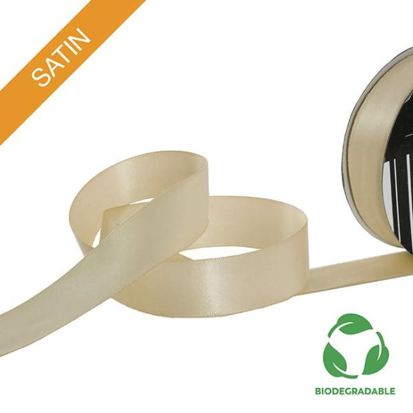 Biodegradable Ribbon |  Ribbon Bio-Poly Blend Deluxe Satin Nude (25mmx25m) Biodegradable Ribbon Biodegradable Ribbon