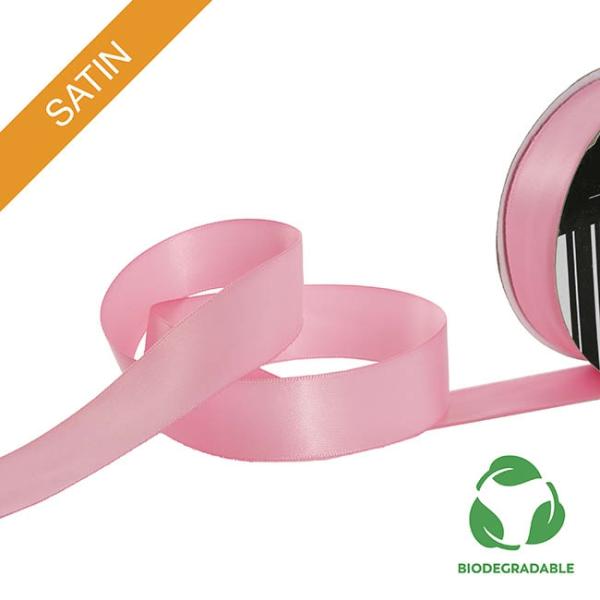 Biodegradable Ribbon |  Ribbon Bio-Poly Blend Deluxe Satin Pink Delight (25mmx25m) Biodegradable Ribbon Biodegradable Ribbon