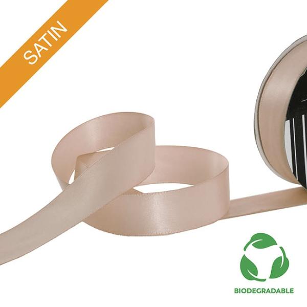 Biodegradable Ribbon |  Ribbon Bio-Poly Blend Deluxe Satin Rose Gold (25mmx25m) Biodegradable Ribbon Biodegradable Ribbon