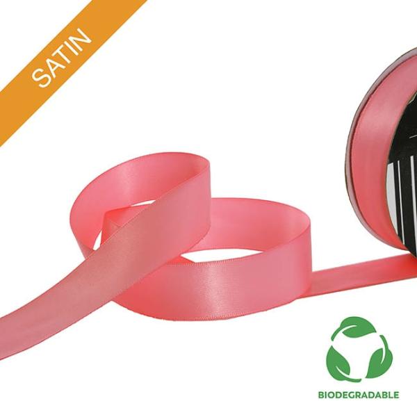 Biodegradable Ribbon |  Ribbon Bio-Poly Blend Deluxe Satin Watermelon (25mmx25m) Biodegradable Ribbon Biodegradable Ribbon