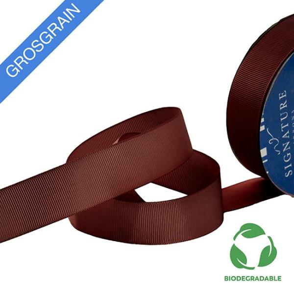 Biodegradable Ribbon |  Ribbon Bio-Poly Blend Grosgrain Burgundy (25mmx25m) Biodegradable Ribbon Biodegradable Ribbon