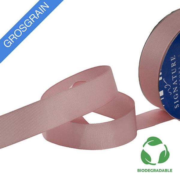 Biodegradable Ribbon |  Ribbon Bio-Poly Blend Grosgrain Dark Pink (25mmx25m) Biodegradable Ribbon Biodegradable Ribbon