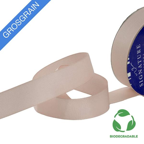 Biodegradable Ribbon |  Ribbon Bio-Poly Blend Grosgrain Rose Gold (25mmx25m) Biodegradable Ribbon Biodegradable Ribbon