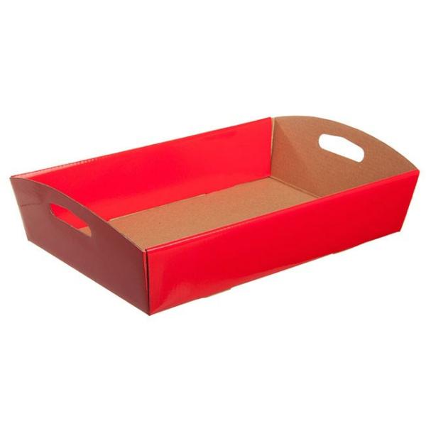 Cardboard Hamper Tray |  Hamper Tray Flat Pack Large Red (45x30x9cmH) Cardboard Hamper Tray Cardboard Hamper Tray