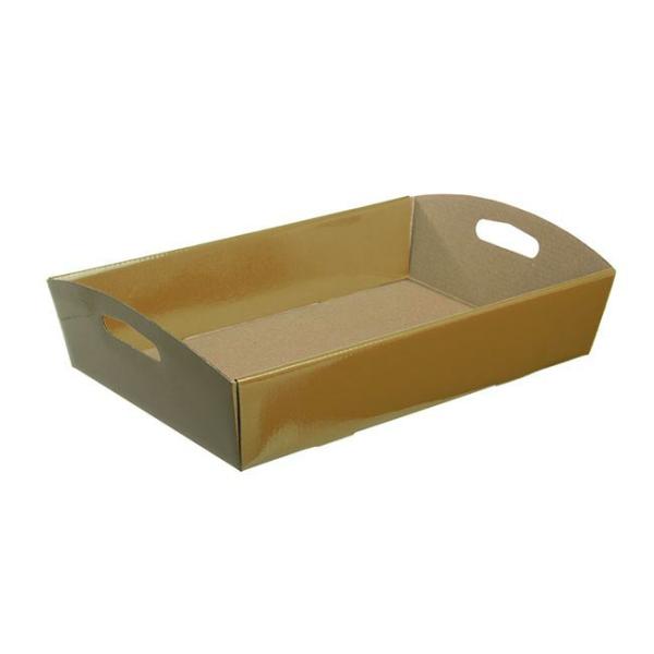 Cardboard Hamper Tray |  Hamper Tray Flat Pack Medium Gold (34x22x7cmH) Cardboard Hamper Tray Cardboard Hamper Tray