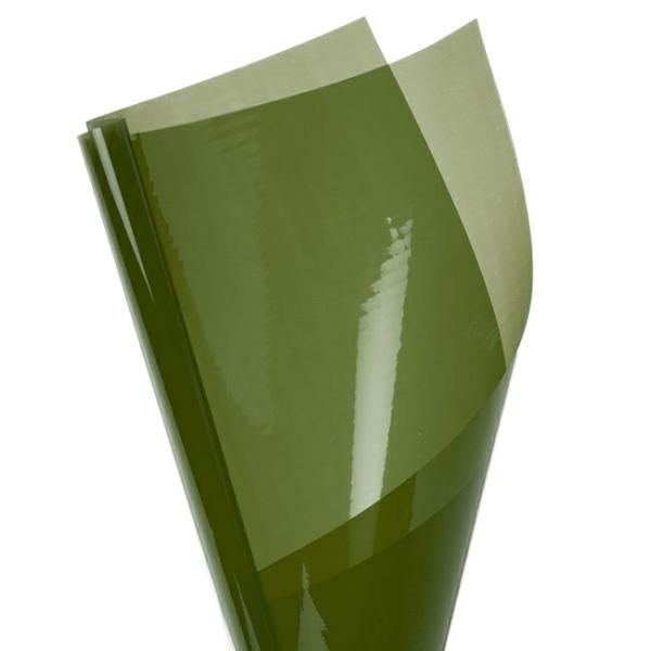 Cello Coloured Plain |  Coloured Cellophane 40 Micron Moss (50x70cm) Pack 150 Cello Coloured Plain Cello Coloured Plain