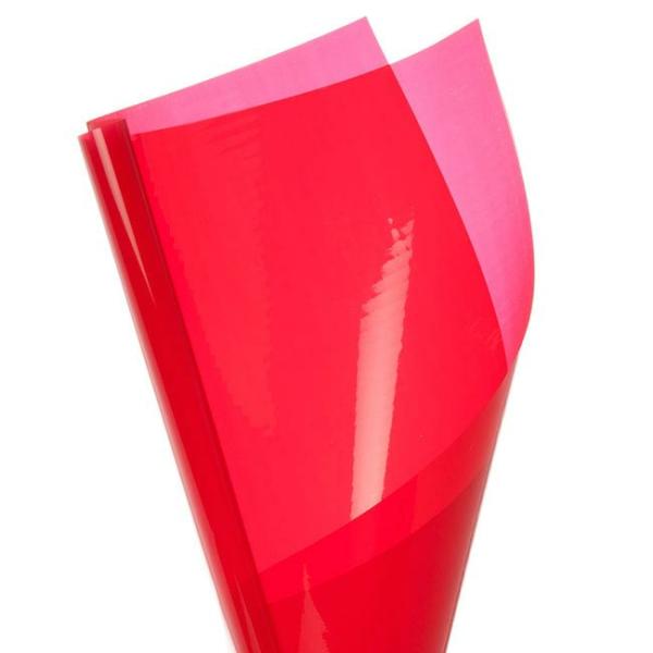 Cello Coloured Plain |  Coloured Cellophane 40 Micron Red (50x70cm) Pack 150 Cello Coloured Plain Cello Coloured Plain