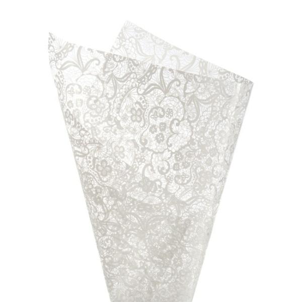 Cello Pattern |  Cello Clear 40mic Lace White 100 Pack (50x70cm) Cello Pattern Cello Pattern