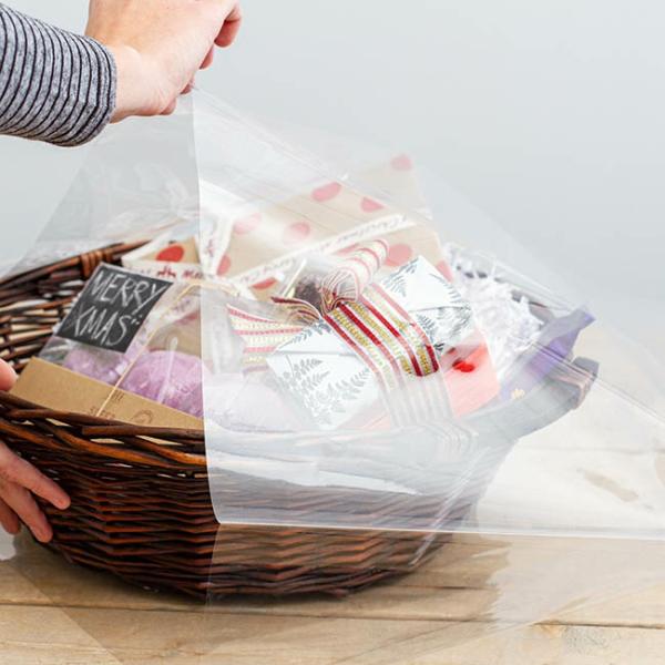 Cellophane Bags |  Cello Hamper Bag 35mic Jumbo Pack 20 Clear (76Wx101cmH) Cellophane Bags Cellophane Bags