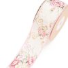 Cotton Ribbons |  Cotton Ribbon Vintage Floral Flowers Baby Pink (38mmx10m) Cotton Ribbons Cotton Ribbons