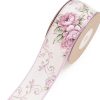 Cotton Ribbons |  Cotton Ribbon Vintage Floral Flowers Light Purple (38mmx10m) Cotton Ribbons Cotton Ribbons