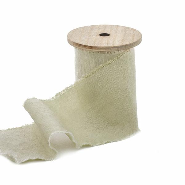 Cotton Ribbons |  Ribbon With Wooden Spool Calico Sand (80mmx5m) Cotton Ribbons Cotton Ribbons