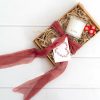 Cotton Ribbons |  Ribbon With Wooden Spool Faux Silk Frayed Burgundy (80mmx5m) Cotton Ribbons Cotton Ribbons