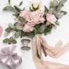 Cotton Ribbons |  Ribbon With Wooden Spool Faux Silk Frayed Pink (80mmx5m) Cotton Ribbons Cotton Ribbons