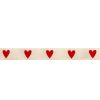 Cotton Ribbons |  Vintage Cotton Ribbon Heart Beige Red (15mmx10m) Cotton Ribbons Cotton Ribbons