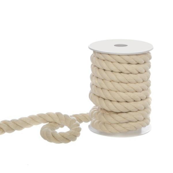 Cotton Rope |  Natural Cotton Rope 3 ply Cream (15-18mmx5m) Cotton Rope Cotton Rope