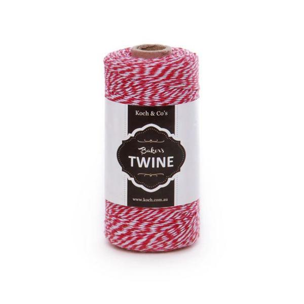 Cotton Twine |  Bakers Twine 4ply Red White (1mmx219m) Twine String Cotton Twine