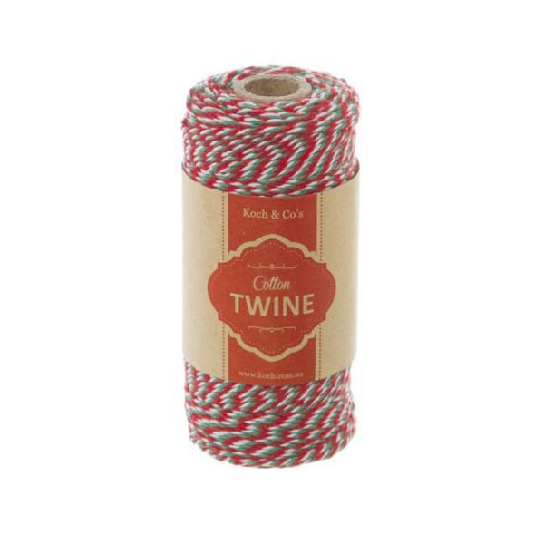 Cotton Twine |  Cotton Twine 2mm X 100m Red Green White Cotton Twine Assorted Colours