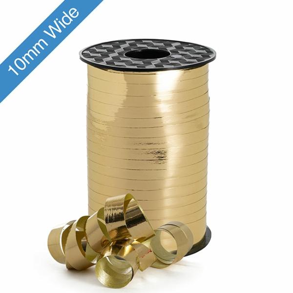 Curling Ribbons |  Ribbon Curling 10mm Metallic Gold (10mmx100m) Curling Ribbons Curling Ribbons