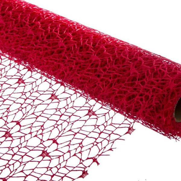 Deco Mesh |  Lace Spider Mesh Roll Red (50cmx4.5m) Deco Mesh Deco Mesh