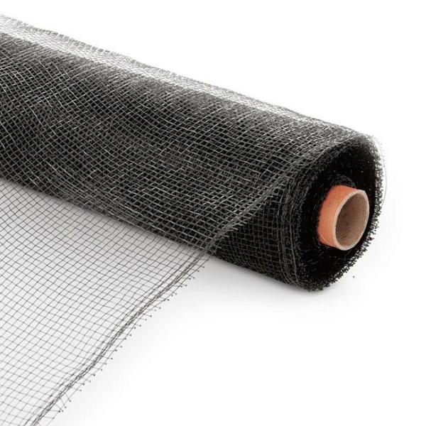 Deco Mesh |  Plastic Mesh Roll Black (53cmx9m) Deco Mesh Black