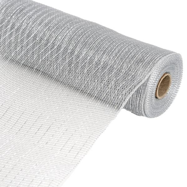 Deco Mesh |  Plastic Mesh Roll Metallic Silver (53cmx9m) Deco Mesh Deco Mesh