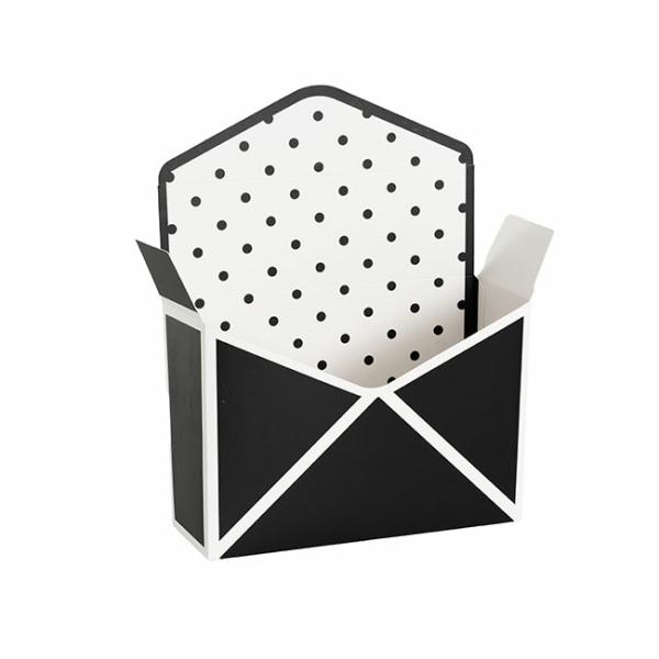 Envelope Gift Boxes |  Envelope Flower Box Large Spots Black Pack 5 (23Lx8Dx16cmH) Envelope Gift Boxes Black