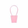 Flower Bouquet Bags |  Flower Carry Bag Embossed Pink Pack 5 (12x8x12.5cmH) Flower Bouquet Bags Flower Bouquet Bags