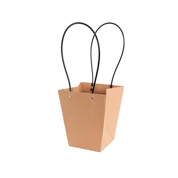 Flower Bouquet Bags |  Flower Carry Bag Kraft Brown Medium Pk5 (12x17x20cmH) Flower Bouquet Bags Flower Bouquet Bags