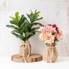 Flower Pot Cover |  Hessian Sack Small Natural (17cmDx24cmH) Flower Boxes & Bags Flower Pot Cover