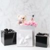 Gift Box With Lid |  Gift Box Extra Lge With Bow Flat Pack Black (250x250x245mmH) Gift Box With Lid Black