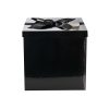 Gift Box With Lid |  Gift Box Extra Lge With Bow Flat Pack Black (250x250x245mmH) Gift Box With Lid Black