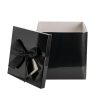 Gift Box With Lid |  Gift Box Extra Lge With Bow Flat Pack Black (250x250x245mmH) Gift Box With Lid Black