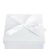 Gift Box With Lid |  Gift Box Extra Lge With Bow Flat Pack White (250x250x245mmH) Gift Box With Lid Gift Box With Lid