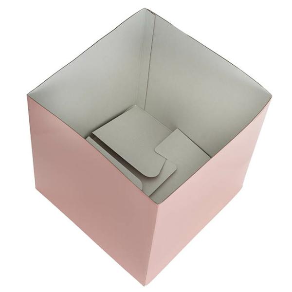 Gift Box With Lid |  Gift Box Jumbo With Bow Flat Pack Baby Pink (305x300x300mmH) Gift Boxes Gift Box With Lid