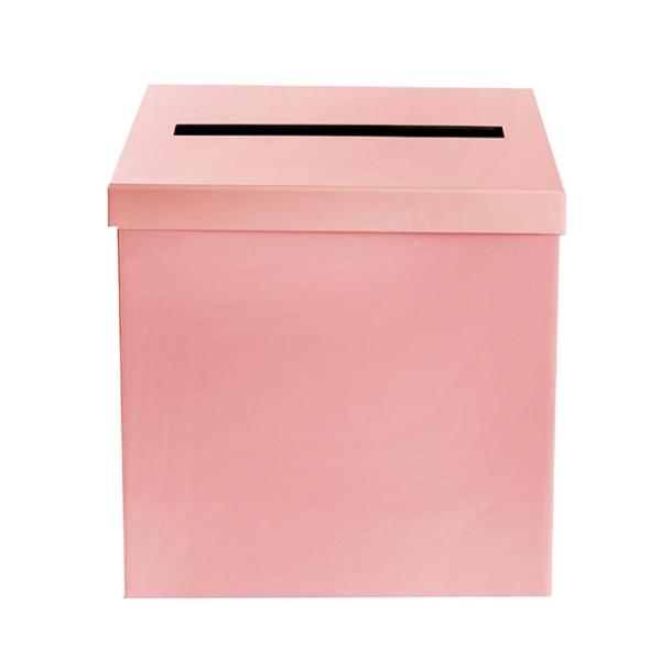 Gift Box With Lid |  Wishing Well Card Box Flat Pack Baby Pink (305x305x300mmH) Gift Box With Lid Gift Box With Lid