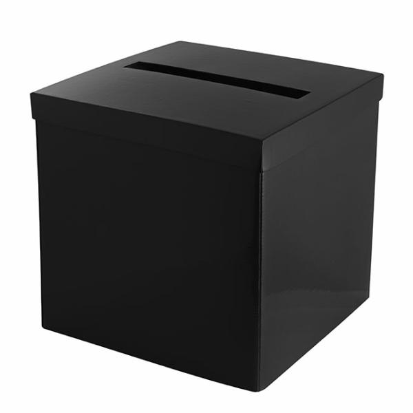 Gift Box With Lid |  Wishing Well Card Box Flat Pack Black (305x305x300mmH) Gift Box With Lid Black