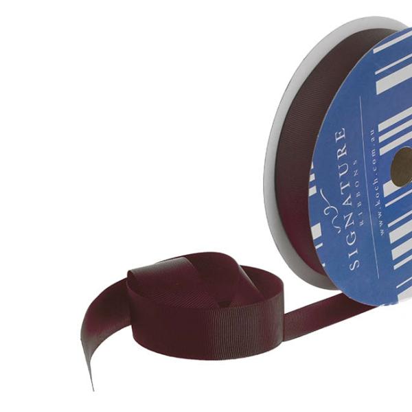 Grosgrain Ribbons |  Bulk Grosgrain Ribbon Plain Burgundy (25mmx50m) Fabric & Paper Ribbons Dark Red