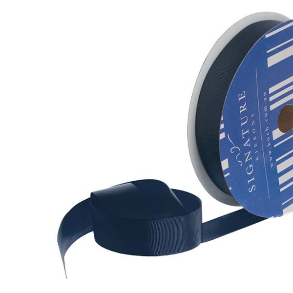 Grosgrain Ribbons |  Bulk Grosgrain Ribbon Plain Navy (25mmx50m) Fabric & Paper Ribbons Blue